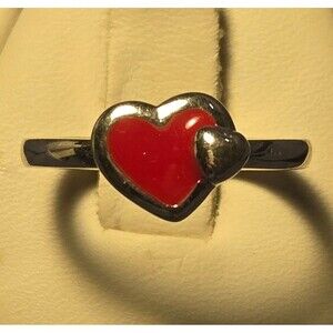 Heart Vintage sterling silver ring sz 7